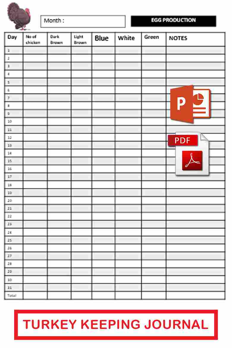 Printable Turkey Record Keeping Form